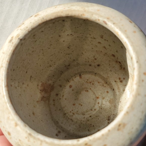 Pottery Blue Birds Gray Small Vase Home Decor - Picture 7 of 12